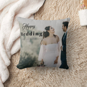 "Wedding Day Bliss" Personalised Newlywed Couple Cushion