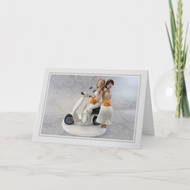 Wedding Day - Brides on a Scooter Card (Front)