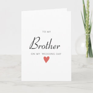 Wedding Day Card to Brother, Wedding Card 