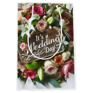 Wedding Day, ceremonial bouquet, by Natasha Us Medium Gift Bag