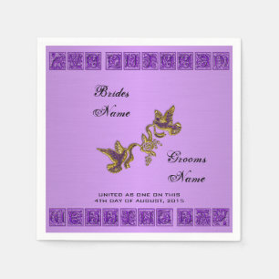 Wedding Day Chamelot Purple Drk-Cocktail Napkins