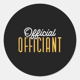 Wedding Day Clerical Officiant Ordained Minister C Classic Round Sticker