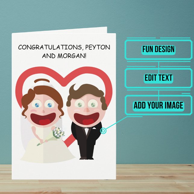 Wedding Day Congratulations Anime Couple Card (Send your love and congratulations with a modern and unique twist.)