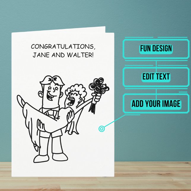 Wedding Day Congratulations for a Fun Couple Card (Send your love and congratulations with a modern and unique twist.)