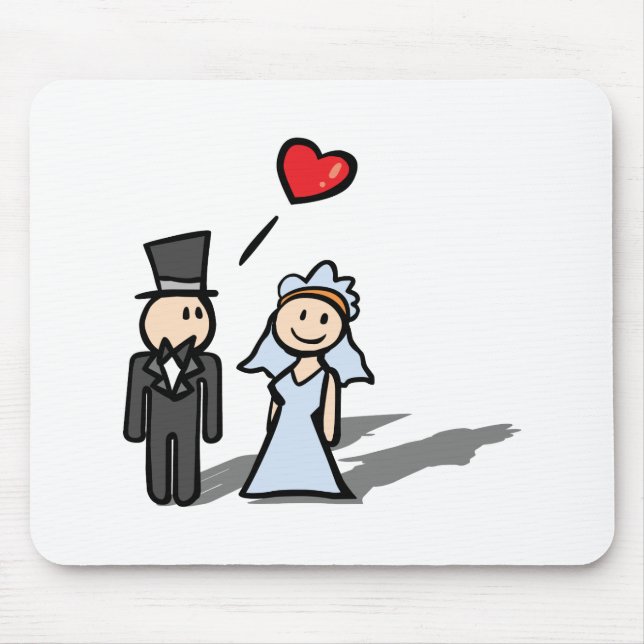 "Wedding Day" couple design Mouse Pad (Front)