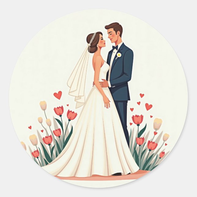 Wedding Day Couple Stickers (Front)