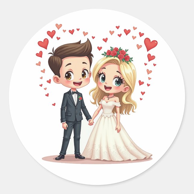 Wedding Day Couple Stickers (Front)