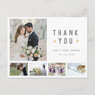 Wedding Day Custom Photo Collage Thank You Card