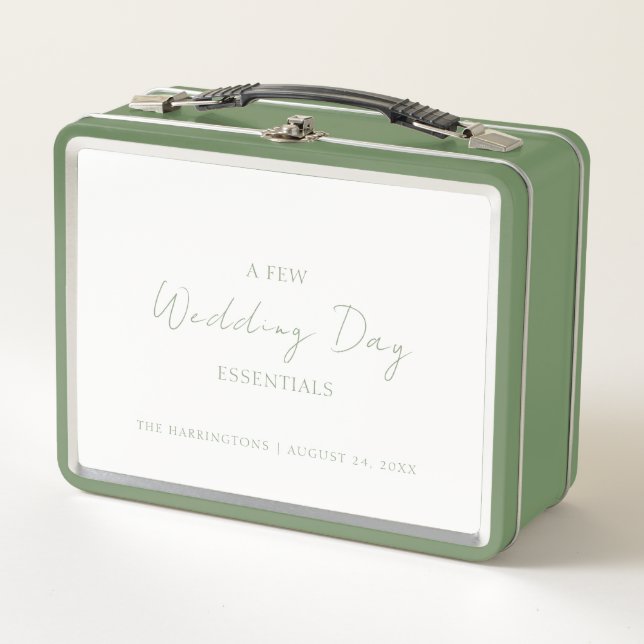 Wedding Day Essentials Emergency Bridal Kit Simple Metal Lunch Box (Front)