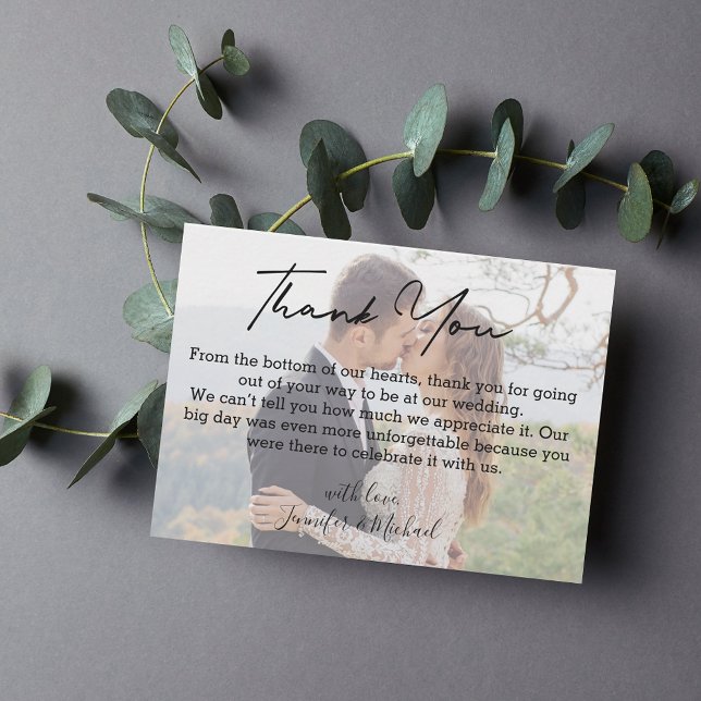 wedding day faded photo chic  thank you card (Creator Uploaded)