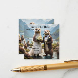 Wedding Day For Otters, Save The Date Enclosure Card