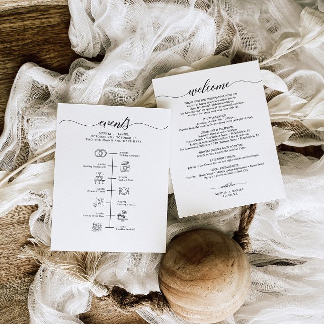 Wedding Day Icon Timeline Itinerary Welcome Letter (Creator Uploaded)