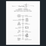 Wedding Day Icon Timeline Itinerary Welcome Letter Flyer<br><div class="desc">These beautiful wedding day timeline and welcome letter are perfect for any wedding! Easily edit this icon timeline to accommodate a variety of events. There are hidden icons included that you can move and adjust anywhere on the timeline. Add or delete events, if needed! Make this timeline itinerary as unique...</div>