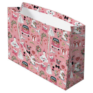 Wedding Day In Pink Large Gift Bag