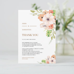 Wedding Day - John & Samantha Thank You Card
