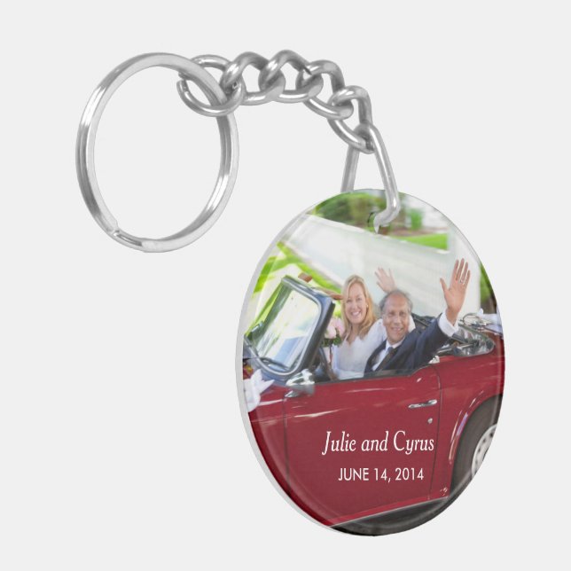 Wedding Day Key Chain, Bride and Groom Key Chain (Front Left)