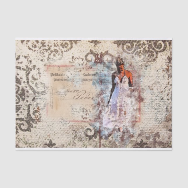 Wedding Day & Lace Decoupage Tissue Paper (Front)