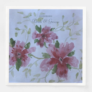 Wedding Day Paper Napkins In Burgundy