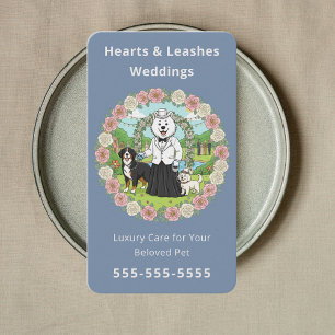 Wedding Day Pet Care Wedding Dog Handler Elegant Business Card
