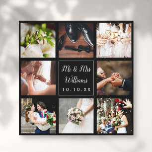 Wedding Day Photo Collage Personalised Canvas Print