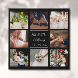 Wedding Day Photo Collage Personalised Faux Canvas Print<br><div class="desc">Personalise with your eight favourite wedding day photos,  name and special date to create a unique photo collage,  memory and gift. A lovely keepsake to treasure! You can customise the background to your favourite colour. Designed by Thisisnotme©</div>