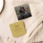 Wedding Day Photo Hand-Lettered Thank You Card<br><div class="desc">A great and thoughtful way to thank your friends,  family,  and coworkers who graced you their presence on your your wedding day with this modern photo thank you cards with script hand lettered "thank you" and a love heart.</div>
