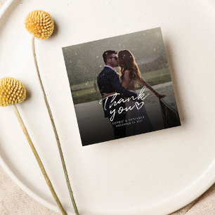 Wedding Day Photo Hand-Lettered Thank You Card