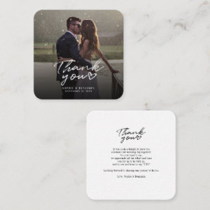 Wedding Day Photo Hand-Lettered Thank You Script Card