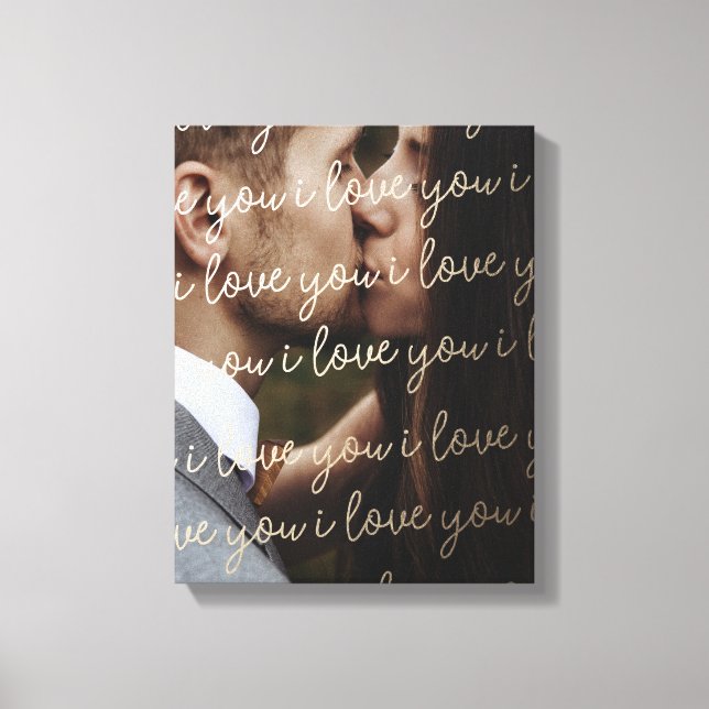 Wedding Day Photo Love You Art Canvas Print (Front)