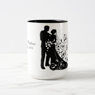 Wedding Day Silhouettes Personalised Mug