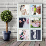 Wedding Day Six Photo Keepsake Large Wall Acrylic Print<br><div class="desc">Large wedding photos keepsake for the wall. Upload six favourite photos from the wedding day to square templates on this 24 x 36 inch wall hanging made of long-lasting acrylic. Either orientation will work if the subject of the photo is in the centre. You may have to crop it yourself...</div>