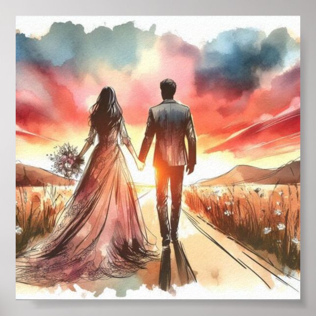 Wedding Day Sunset Poster (Front)