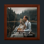 Wedding Day Time Capsule Photo Keepsake Box<br><div class="desc">Wedding day personalised photo time capsule wooden keepsake box with bride and groom name and date text field. Replace the photo with your own photo. The time capsule is a fun gift for the wedding couple from friends, the wedding party, or family. Contents might include personal notes, photos, small memorabilia...</div>