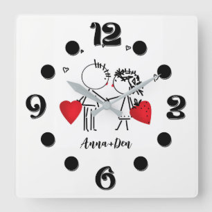 Wedding , day Valenine , love Square Wall Clock