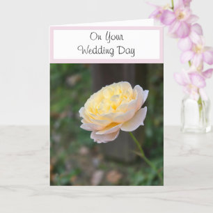 Wedding Day Wishes Pink Yellow Rose  Card