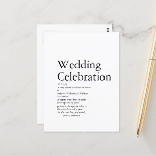 Wedding Definition party Postcard