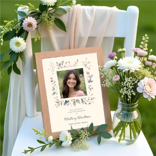 Wedding Delicate Soft Pastel Floral Frame Photo  Poster