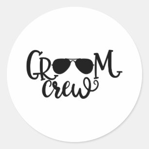 Wedding Design Groom Crew Classic Round Sticker