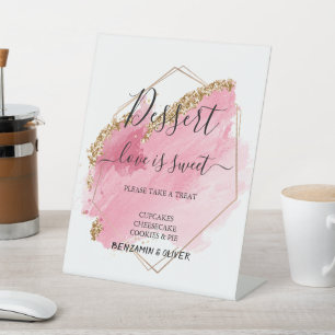 Wedding Dessert Bar Love Sweet Custom Dusty Pedestal Sign