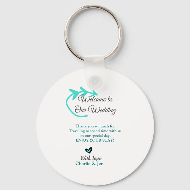 Wedding Destination celebration welcome travel  Key Ring (Front)