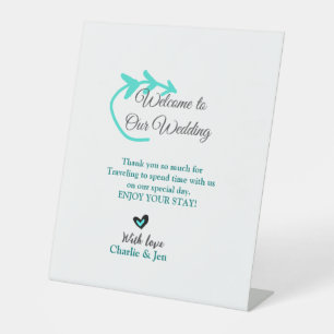 Wedding Destination celebration welcome travel Pedestal Sign