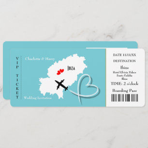 Wedding Destination Ibiza Ticket Invitation