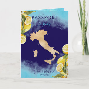 Wedding Destination Lemon Summer Passport Italy Invitation