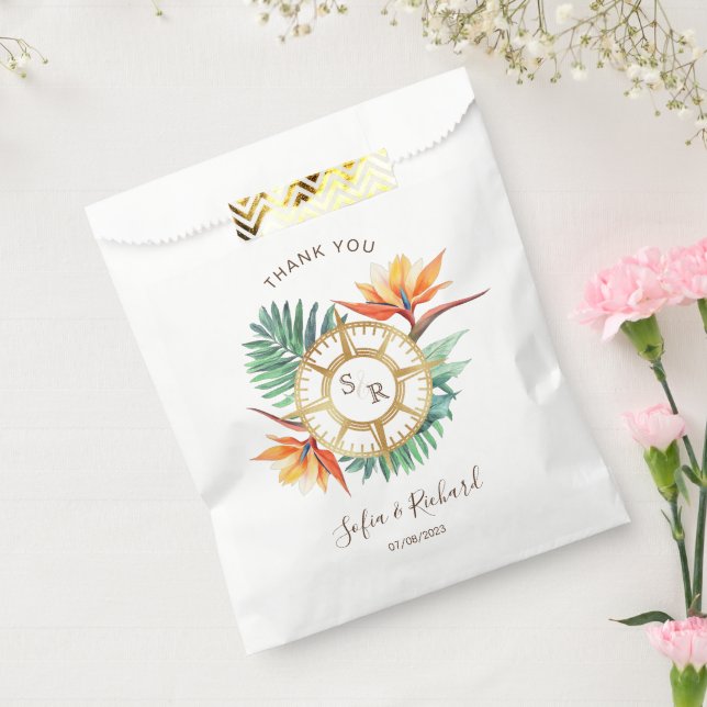 Wedding Destination Passport Compass Thank You Favour Bags (Sealed)
