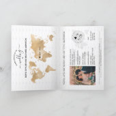 Wedding Destination Passport Gold Map Italy  Invitation (Inside)