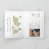 Wedding Destination Passport Sage World Map Invitation (Inside)