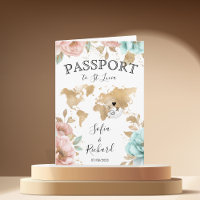 Wedding Destination Passport World Map St. Lucia