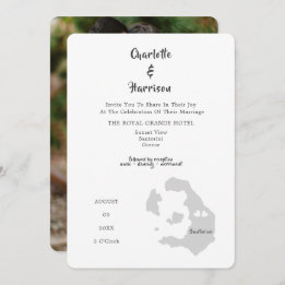 Wedding Destination Santorini Photo Invitation