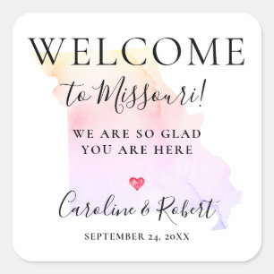 Wedding Destination Welcome Guests Favor Square St Sticker