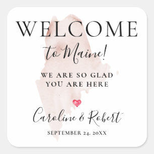 Wedding Destination Welcome Guests Favour Square S Square Sticker